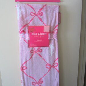 Juicy Couture Pink Bow Ribbon Plush Throw